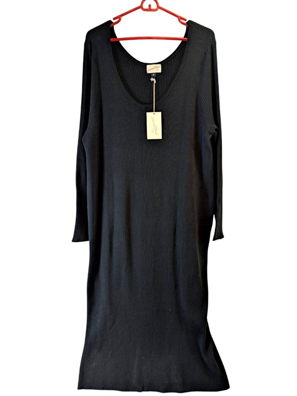 Universal Thread Womens 3X Black Ribbed Midi Dress Long Sleeve Bodycon NWT